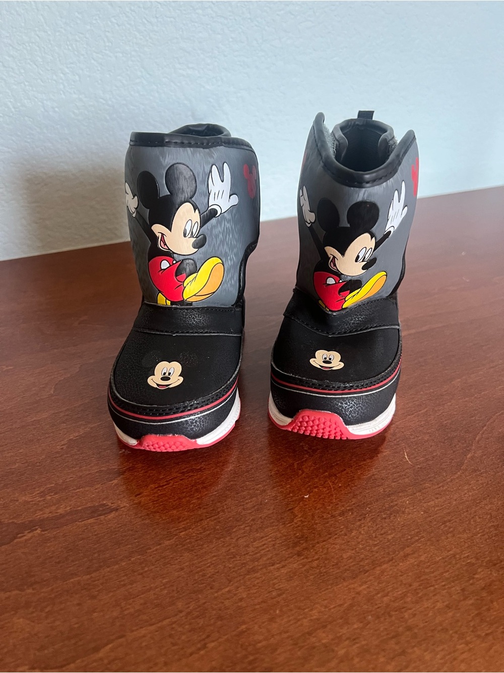 Mickey Mouse Kids Black & Gray Boots toddler size 8